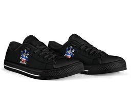 Irish Douse or Dowse Coat of Arms Family Crest Ireland Low Top Shoes (Women's/Men's) Black/ White Irish Shoes