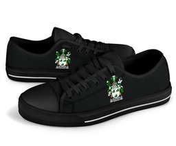 Irish Fitz-Allen Coat of Arms Family Crest Ireland Low Top Shoes (Women's/Men's) Black/ White Irish Shoes