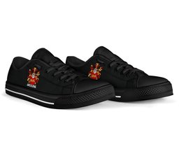 Irish Falvey or O'Falvey Coat of Arms Family Crest Ireland Low Top Shoes (Women's/Men's) Black/ White Irish Shoes