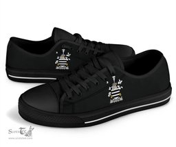 Irish Halthom Coat of Arms Family Crest Ireland Low Top Shoes (Women's/Men's) Black/ White Irish Shoes