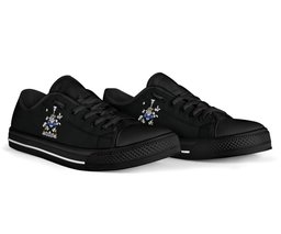Irish Drisdale Coat of Arms Family Crest Ireland Low Top Shoes (Women's/Men's) Black/ White Irish Shoes