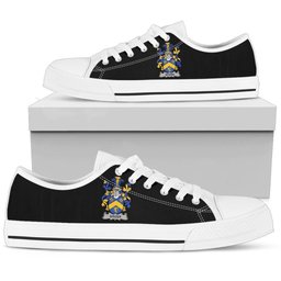 Irish Gough Coat of Arms Family Crest Ireland Low Top Shoes (Women's/Men's) Black/ White Irish Shoes