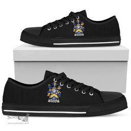Irish Monahan or O'Monaghan Coat of Arms Family Crest Ireland Low Top Shoes (Women's/Men's) Black/ White Irish Shoes