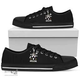Irish Magee or McGee Coat of Arms Family Crest Ireland Low Top Shoes (Women's/Men's) Black/ White Irish Shoes