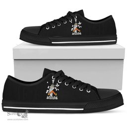 Irish McWorth or MacWorth Coat of Arms Family Crest Ireland Low Top Shoes (Women's/Men's) Black/ White Irish Shoes