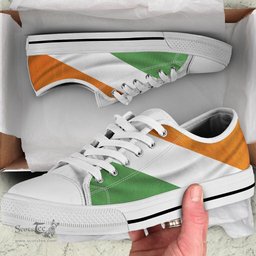 Irish Ireland Waving Flag Low Top Shoes A3 Coat of Arms Family Crest Ireland Low Top Shoes (Women's/Men's) Black/ White Irish Shoes