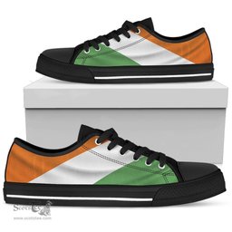 Irish Ireland Waving Flag Low Top Shoes A3 Coat of Arms Family Crest Ireland Low Top Shoes (Women's/Men's) Black/ White Irish Shoes
