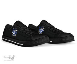 Irish Holywood Coat of Arms Family Crest Ireland Low Top Shoes (Women's/Men's) Black/ White Irish Shoes