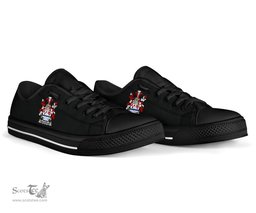 Irish Melaghlin or O'Melaghlin Coat of Arms Family Crest Ireland Low Top Shoes (Women's/Men's) Black/ White Irish Shoes