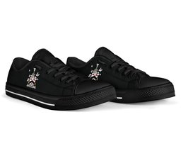 Irish Lehane or O'Lehane Coat of Arms Family Crest Ireland Low Top Shoes (Women's/Men's) Black/ White Irish Shoes