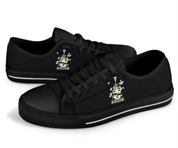 Irish McCready or McCreadie Coat of Arms Family Crest Ireland Low Top Shoes (Women's/Men's) Black/ White Irish Shoes