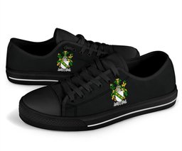 Irish Low Coat of Arms Family Crest Ireland Low Top Shoes (Women's/Men's) Black/ White Irish Shoes