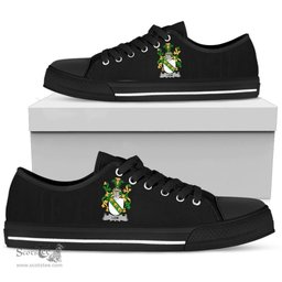 Irish Low Coat of Arms Family Crest Ireland Low Top Shoes (Women's/Men's) Black/ White Irish Shoes