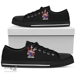 Irish Larkin or O'Larkin Coat of Arms Family Crest Ireland Low Top Shoes (Women's/Men's) Black/ White Irish Shoes