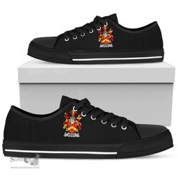 Irish Knight Coat of Arms Family Crest Ireland Low Top Shoes (Women's/Men's) Black/ White Irish Shoes