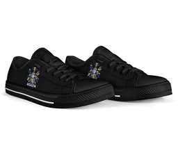 Irish Hartigan or O'Hartagan Coat of Arms Family Crest Ireland Low Top Shoes (Women's/Men's) Black/ White Irish Shoes