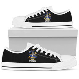 Irish Holte or Holt Coat of Arms Family Crest Ireland Low Top Shoes (Women's/Men's) Black/ White Irish Shoes