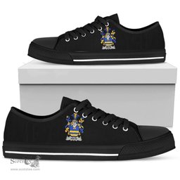 Irish Holte or Holt Coat of Arms Family Crest Ireland Low Top Shoes (Women's/Men's) Black/ White Irish Shoes