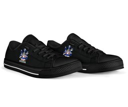 Irish McArdle Coat of Arms Family Crest Ireland Low Top Shoes (Women's/Men's) Black/ White Irish Shoes