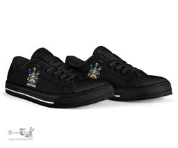 Irish Lynch Coat of Arms Family Crest Ireland Low Top Shoes (Women's/Men's) Black/ White Irish Shoes