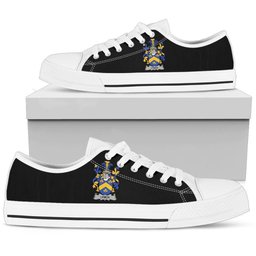 Irish Lynch Coat of Arms Family Crest Ireland Low Top Shoes (Women's/Men's) Black/ White Irish Shoes