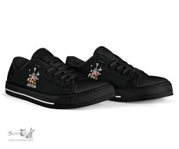 Irish Harper Coat of Arms Family Crest Ireland Low Top Shoes (Women's/Men's) Black/ White Irish Shoes
