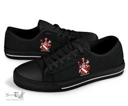 Irish Howard Coat of Arms Family Crest Ireland Low Top Shoes (Women's/Men's) Black/ White Irish Shoes