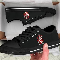 Irish Howard Coat of Arms Family Crest Ireland Low Top Shoes (Women's/Men's) Black/ White Irish Shoes