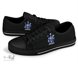 Irish McFetridge Coat of Arms Family Crest Ireland Low Top Shoes (Women's/Men's) Black/ White Irish Shoes