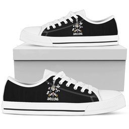 Irish Lewis Coat of Arms Family Crest Ireland Low Top Shoes (Women's/Men's) Black/ White Irish Shoes