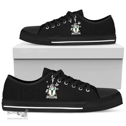 Irish Killeen or O'Killeen Coat of Arms Family Crest Ireland Low Top Shoes (Women's/Men's) Black/ White Irish Shoes