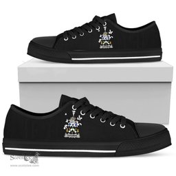 Irish Goodman Coat of Arms Family Crest Ireland Low Top Shoes (Women's/Men's) Black/ White Irish Shoes