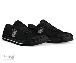 Irish Gervais Coat of Arms Family Crest Ireland Low Top Shoes (Women's/Men's) Black/ White Irish Shoes