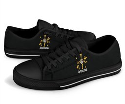 Irish Gillman Coat of Arms Family Crest Ireland Low Top Shoes (Women's/Men's) Black/ White Irish Shoes