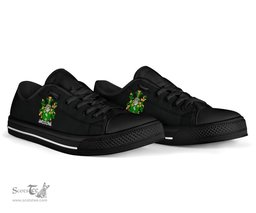 Irish Halpin or O'Halpin Coat of Arms Family Crest Ireland Low Top Shoes (Women's/Men's) Black/ White Irish Shoes