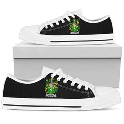 Irish Halpin or O'Halpin Coat of Arms Family Crest Ireland Low Top Shoes (Women's/Men's) Black/ White Irish Shoes