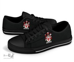 Irish Gifford Coat of Arms Family Crest Ireland Low Top Shoes (Women's/Men's) Black/ White Irish Shoes