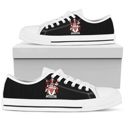 Irish Gifford Coat of Arms Family Crest Ireland Low Top Shoes (Women's/Men's) Black/ White Irish Shoes
