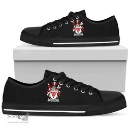 Irish Gifford Coat of Arms Family Crest Ireland Low Top Shoes (Women's/Men's) Black/ White Irish Shoes