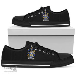 Irish Meagher or O'Maher Coat of Arms Family Crest Ireland Low Top Shoes (Women's/Men's) Black/ White Irish Shoes