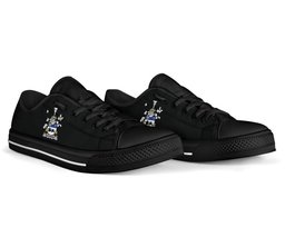 Irish Gilchrist or McGilchrist Coat of Arms Family Crest Ireland Low Top Shoes (Women's/Men's) Black/ White Irish Shoes