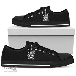 Irish Gilchrist or McGilchrist Coat of Arms Family Crest Ireland Low Top Shoes (Women's/Men's) Black/ White Irish Shoes
