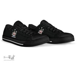Irish McKeown Coat of Arms Family Crest Ireland Low Top Shoes (Women's/Men's) Black/ White Irish Shoes