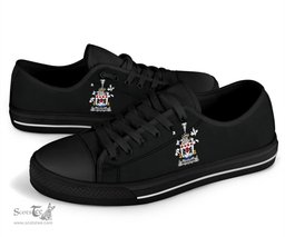 Irish McKeown Coat of Arms Family Crest Ireland Low Top Shoes (Women's/Men's) Black/ White Irish Shoes