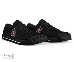 Irish McFadden or McFadyen Coat of Arms Family Crest Ireland Low Top Shoes (Women's/Men's) Black/ White Irish Shoes