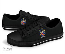 Irish McFadden or McFadyen Coat of Arms Family Crest Ireland Low Top Shoes (Women's/Men's) Black/ White Irish Shoes