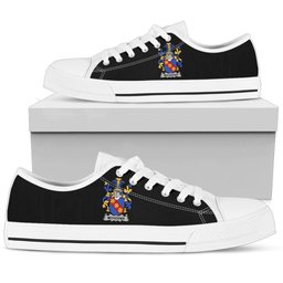 Irish McFadden or McFadyen Coat of Arms Family Crest Ireland Low Top Shoes (Women's/Men's) Black/ White Irish Shoes