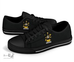Irish Kyle Coat of Arms Family Crest Ireland Low Top Shoes (Women's/Men's) Black/ White Irish Shoes
