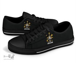 Irish Lyndon or Gindon Coat of Arms Family Crest Ireland Low Top Shoes (Women's/Men's) Black/ White Irish Shoes