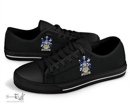 Irish McVeagh or McFingah Coat of Arms Family Crest Ireland Low Top Shoes (Women's/Men's) Black/ White Irish Shoes